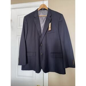 Haggar Blue Men's Sport Coat/Blazer Two Button Tailored Classic Fit Size 50R